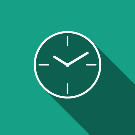 Clock icon with long shadow. Vector illustrationのイラスト素材