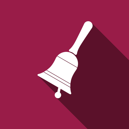 Bell icon with long shadow. Vector illustration.のイラスト素材