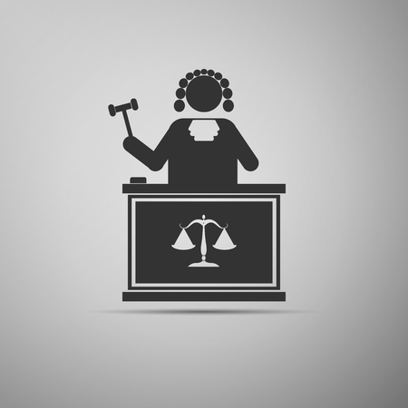 Judge With Gavel icon. Vector illustrationのイラスト素材