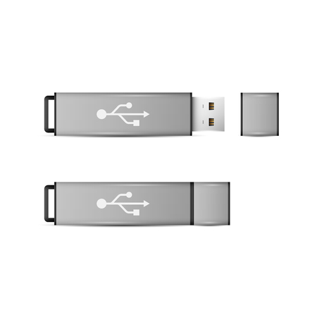 Vector USB Flash Drive isolated on white backgroundのイラスト素材