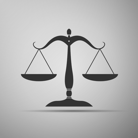 Justice scales silhouette icon. Vector illustrationのイラスト素材