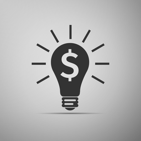 Light bulb with dollar symbol business concept. Vector Illustration.のイラスト素材