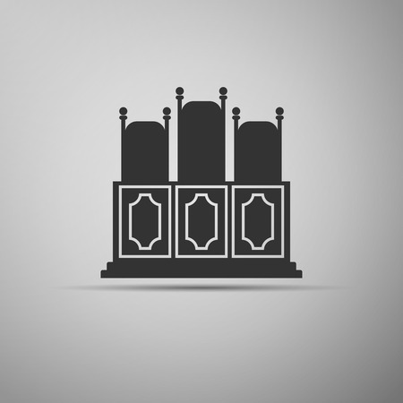 Court's room with table, chairs icon. Vector illustrationのイラスト素材