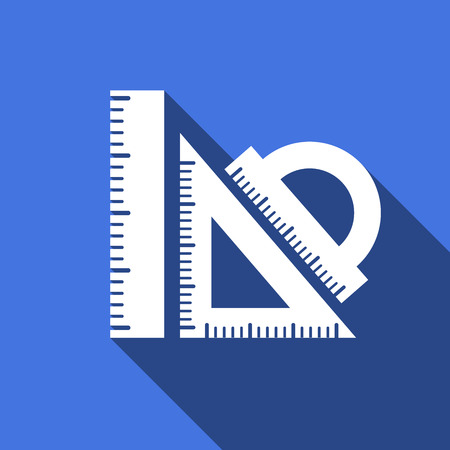 Straightedge vector icon with long shadow. Vector illustration.のイラスト素材