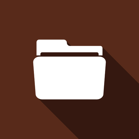 Folder icon with long shadow. Vector illustrationのイラスト素材