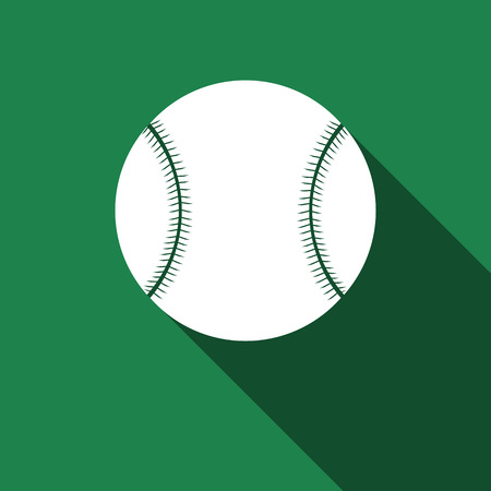 Baseball ball icon with long shadow. Vector Illustration.のイラスト素材