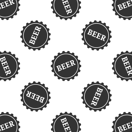 Beer bottle cap Icon patternのイラスト素材