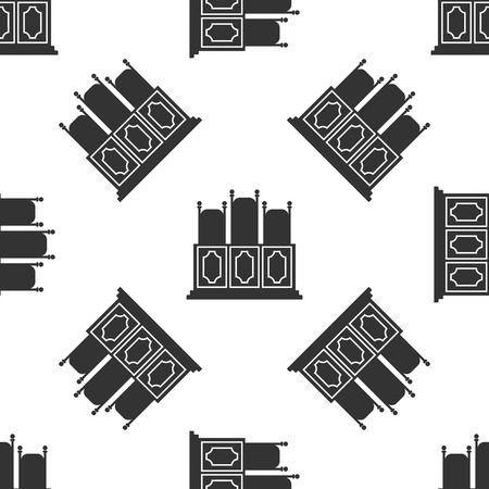 Court's room with table, chairs Icon patternのイラスト素材