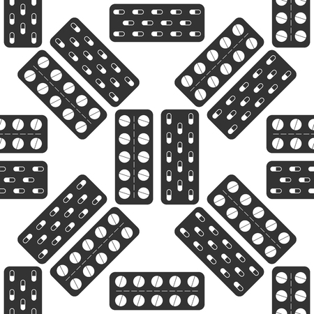 Pills in a blister pack icon patternのイラスト素材