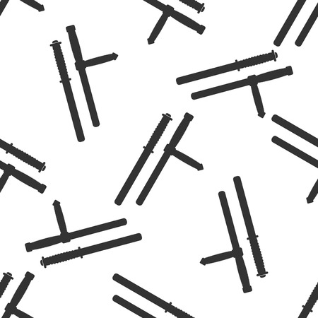 Police baton or police nightstick icon patternのイラスト素材