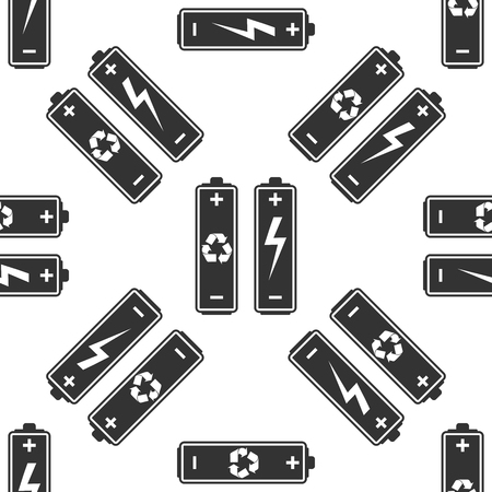 Battery with recycle symbol - renewable energy concept and renewable energy battery icon patternのイラスト素材
