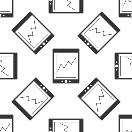 Tablet with business charts icon patternのイラスト素材