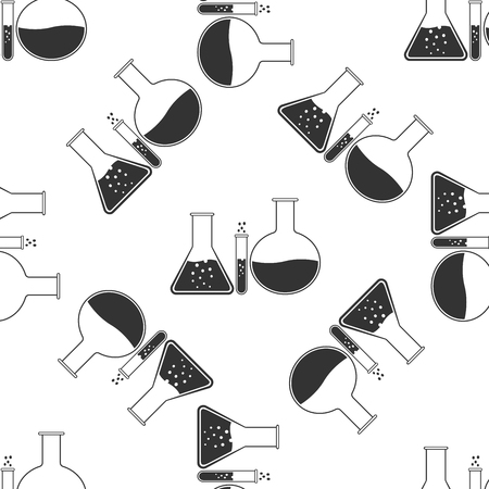 Laboratory glassware icon patternのイラスト素材