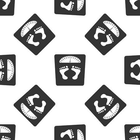 Bathroom scale with footprints icon patternのイラスト素材