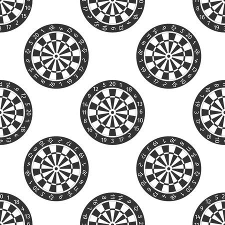 Classic Darts Board with Twenty Black and White Sectors icon patternのイラスト素材