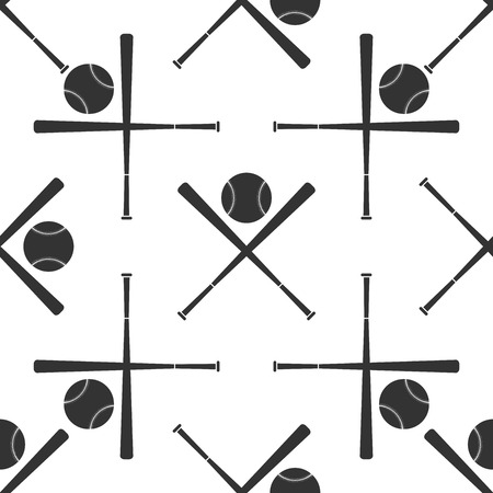 Crossed baseball bats and ball icon patternのイラスト素材