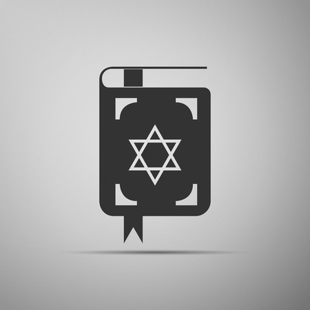 Jewish torah book icon on grey background. Adobe illustratorのイラスト素材