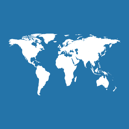 World map on blue background. Vector Illustrationのイラスト素材