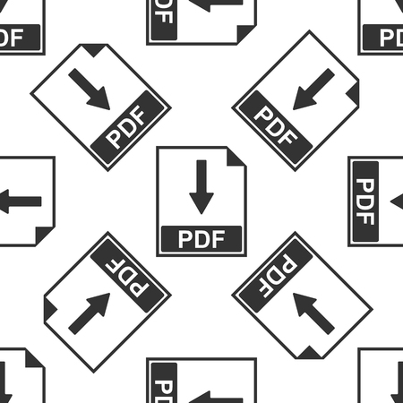 PDF file document icon seamless pattern on white background. Vector Illustrationのイラスト素材