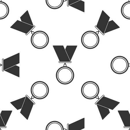 Medal icon seamless pattern on white background. Vector Illustrationのイラスト素材