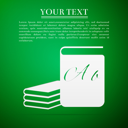 Book flat icon on green background. Vector Illustrationのイラスト素材