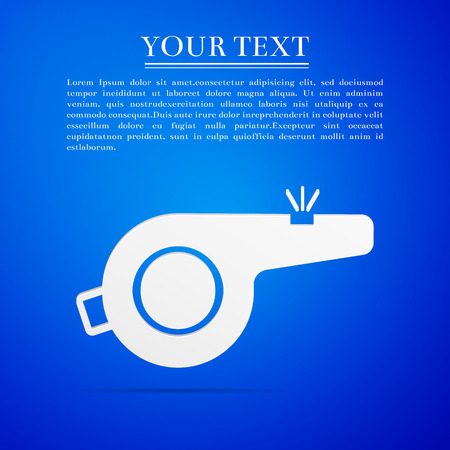 Whistle flat icon on blue background. Vector Illustrationのイラスト素材