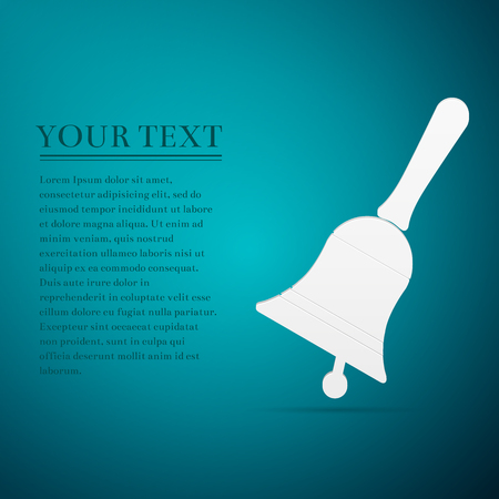 Bell flat icon on blue background. Vector Illustrationのイラスト素材