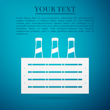 Pack of Beer flat icon on blue background. Vector Illustrationのイラスト素材