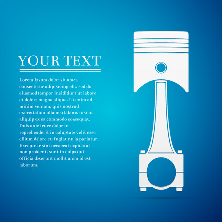 Car engine piston flat icon on blue background. Vector Illustrationのイラスト素材