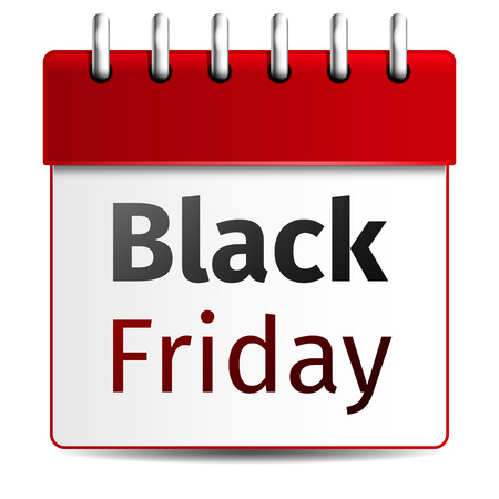 Black friday sale, calendar on white background. Vector Illustrationのイラスト素材