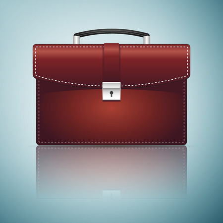 Briefcase red business icon isolated on blue background. Vector Illustrationのイラスト素材