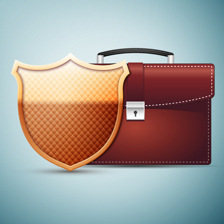 Business security concept icon isolated on blue background. Vector Illustrationのイラスト素材