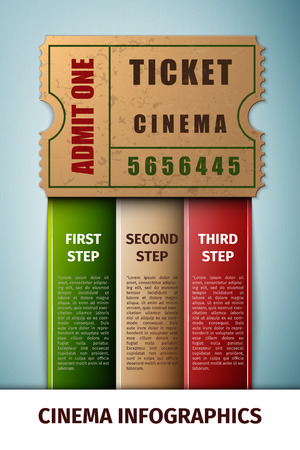 Cinema infographics icon isolated on blue background. Vector Illustrationのイラスト素材