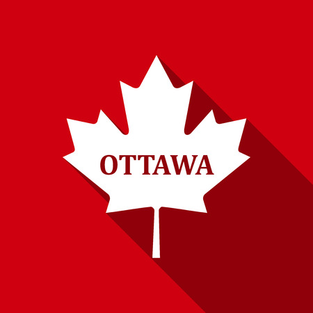 Ottawa flat icon with long shadow. Vector Illustrationのイラスト素材
