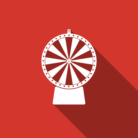 Lucky wheel flat icon with long shadow. Vector Illustrationのイラスト素材