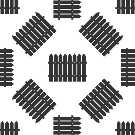 Fence icon seamless pattern on white background. Vector Illustrationのイラスト素材