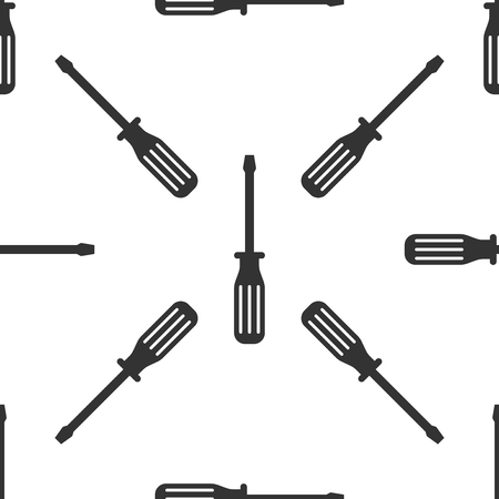 Screwdriver icon seamless pattern on white background. Vector Illustrationのイラスト素材