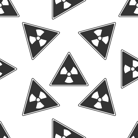 Triangle sign with a radiation symbol icon seamless pattern on white background.のイラスト素材