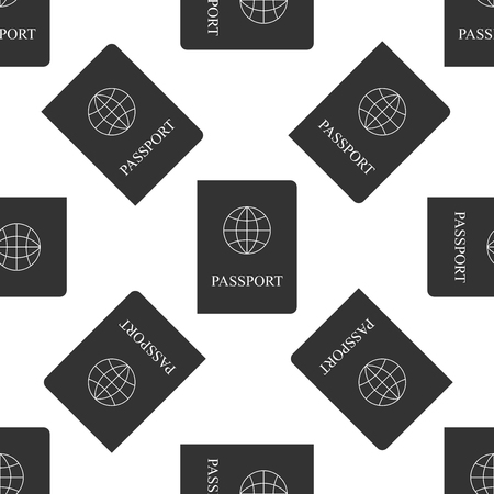 Passport icon seamless pattern on white background. Vector Illustrationのイラスト素材