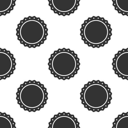 Quality emblem icon seamless pattern on white background. Vector Illustrationのイラスト素材