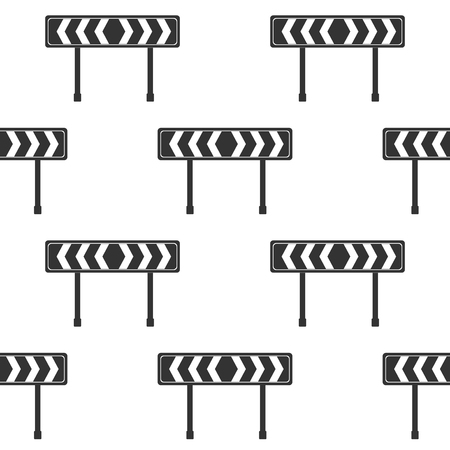 Safety barricade symbol icon seamless pattern on white background.のイラスト素材