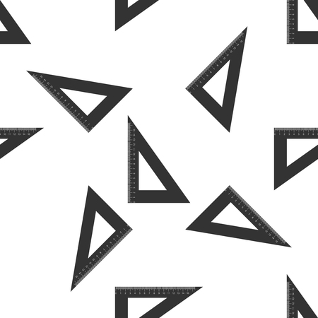 Straightedge symbol. Ruler icon seamless pattern on white background. Flat design. Vector Illustrationのイラスト素材