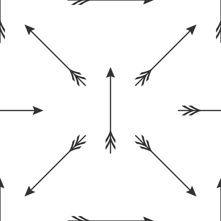 Hipster arrow icon seamless pattern on white background. Flat design. Vector Illustrationのイラスト素材