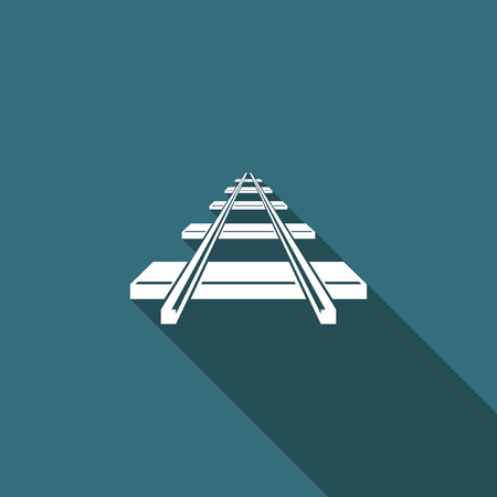 Railroad icon isolated with long shadow.のイラスト素材