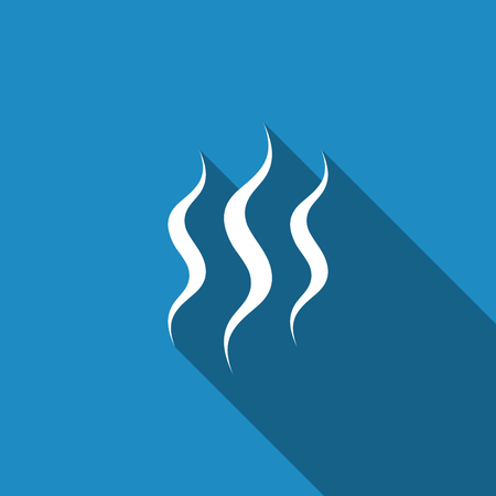 Steam icon isolated with long shadow flat design vector illustration.のイラスト素材