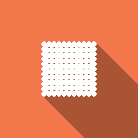 Cookie icon isolated with long shadow. Pastry sing. Biscuit symbol. Flat design. Vector Illustrationのイラスト素材