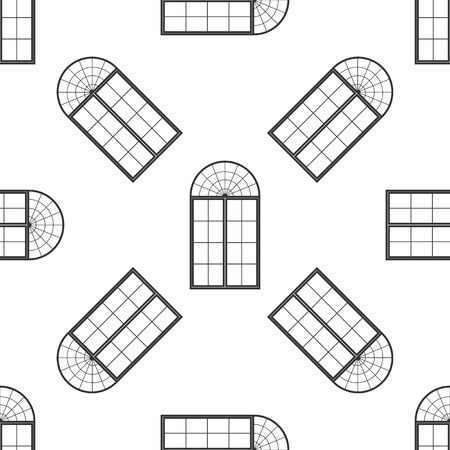 Window icon seamless pattern on white background. Flat design. Vector Illustrationのイラスト素材
