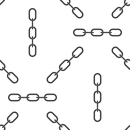 Chain link icon seamless pattern on white background. Link single. Flat design. Vector Illustrationのイラスト素材