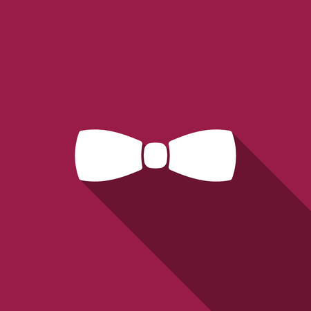 Bow tie icon isolated with long shadow. Flat design. Vector Illustrationのイラスト素材