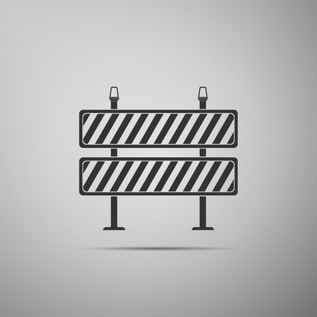 Road barrier icon isolated on grey background Vector Illustrationのイラスト素材